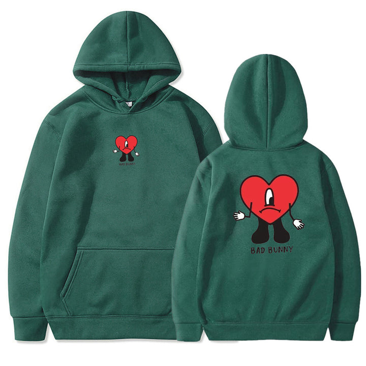 Damen Kapuzenpulli mit kreativem Herzmotiv Drune
