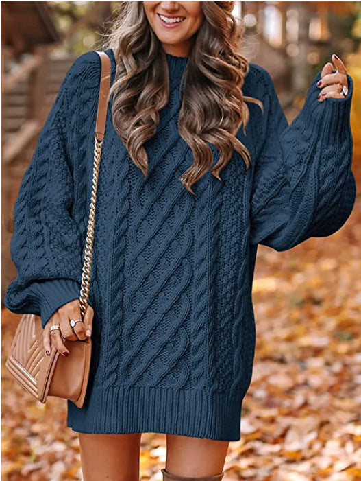 Damen grobstrick Pullover mit modernem Zopfmuster und oversized Schnitt Drune