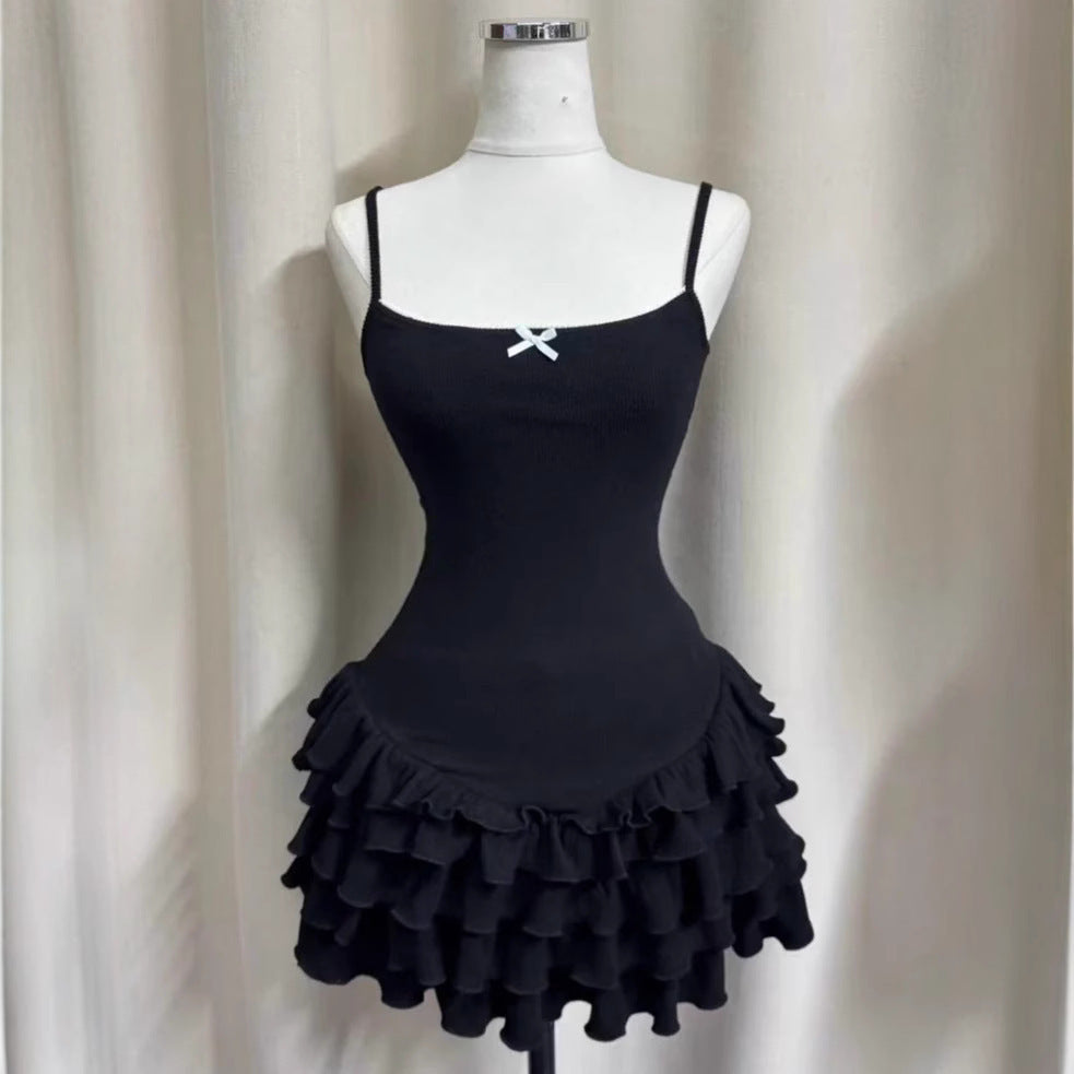 Damen Figurbetontes Rüschens Kleid Drune