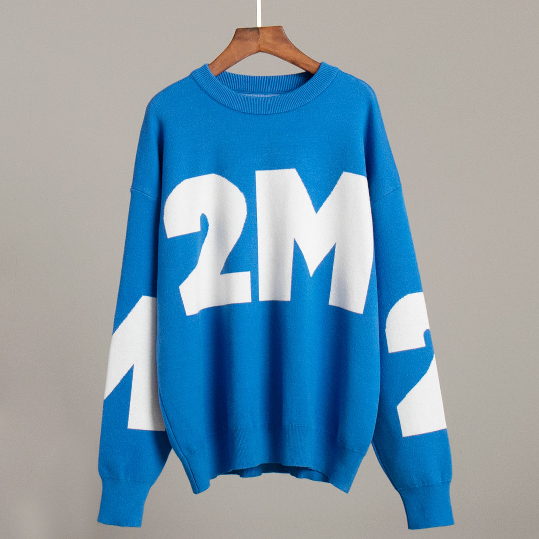 Damen Oversized Pullover mit kreativem Logo-Design Drune