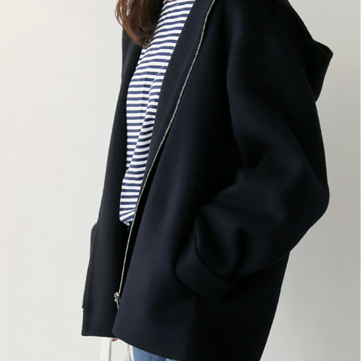 Damen Modische und elegante Kapuzenjacke aus weichem Material Drune
