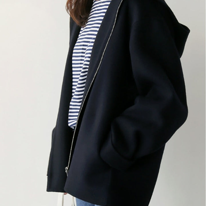 Damen Modische und elegante Kapuzenjacke aus weichem Material Drune
