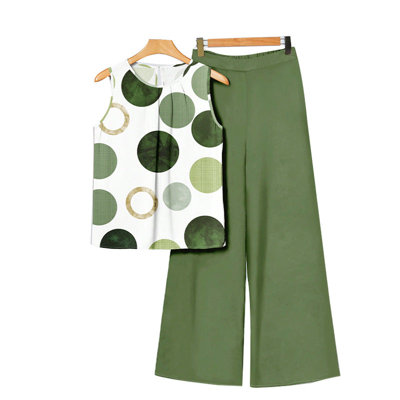 Damen bequemes Zweiteiler-Set mit stilvollem Punkte-Design Drune