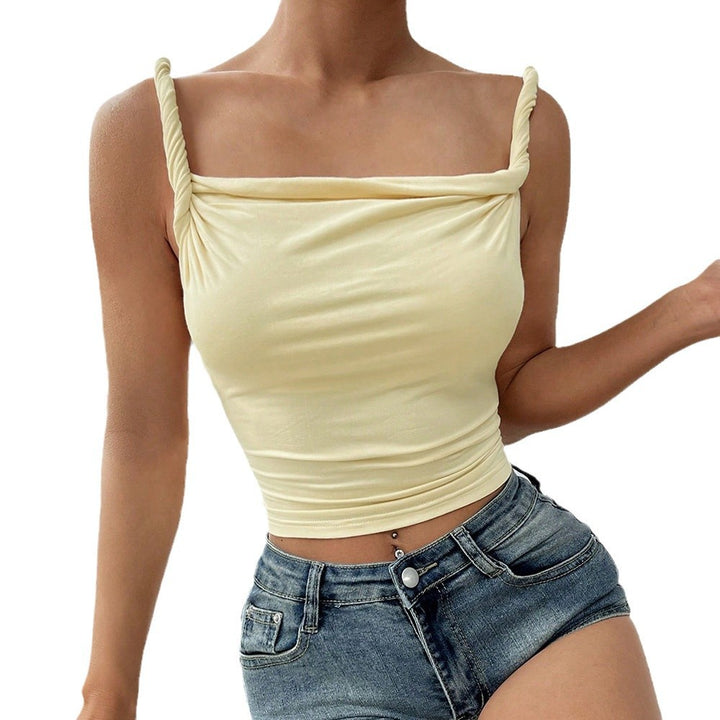 Damen körperbetontes Top mit modischen Drapierungen und schulterfreiem Design Drune