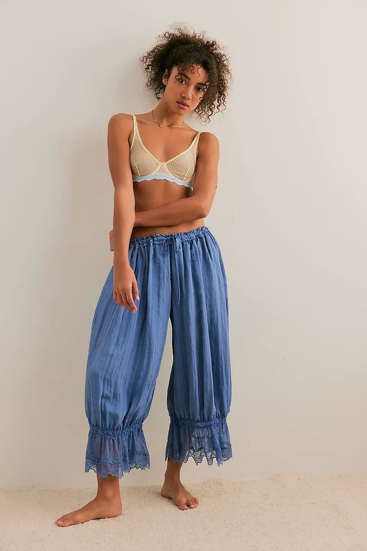 Damen Luftige und elegante Culotte mit Spitzenverzierung Drune