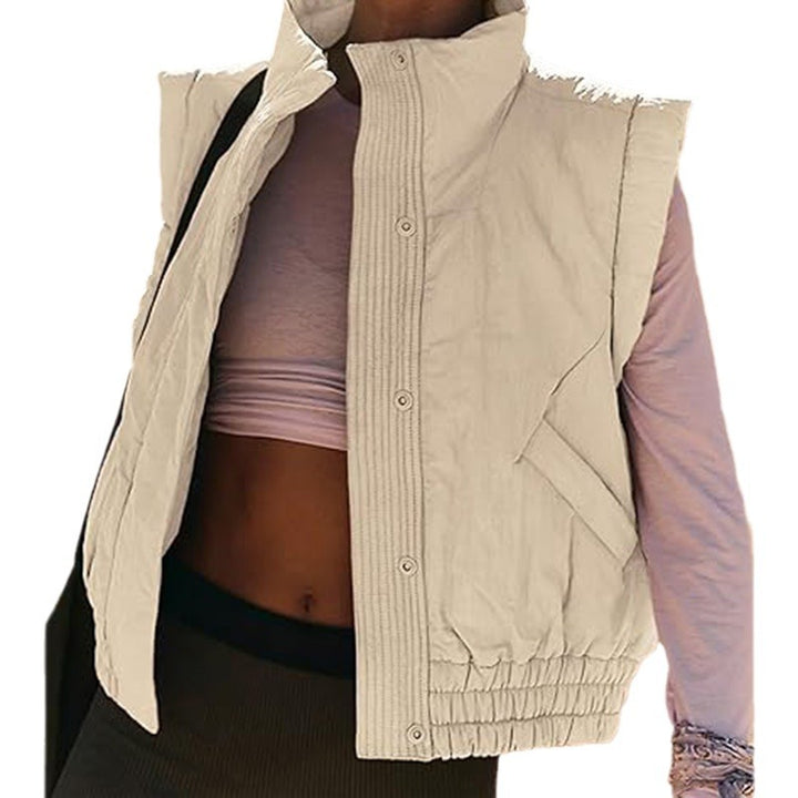 Damen Weste mit Steppdetails und hoher Kragenlinie Drune