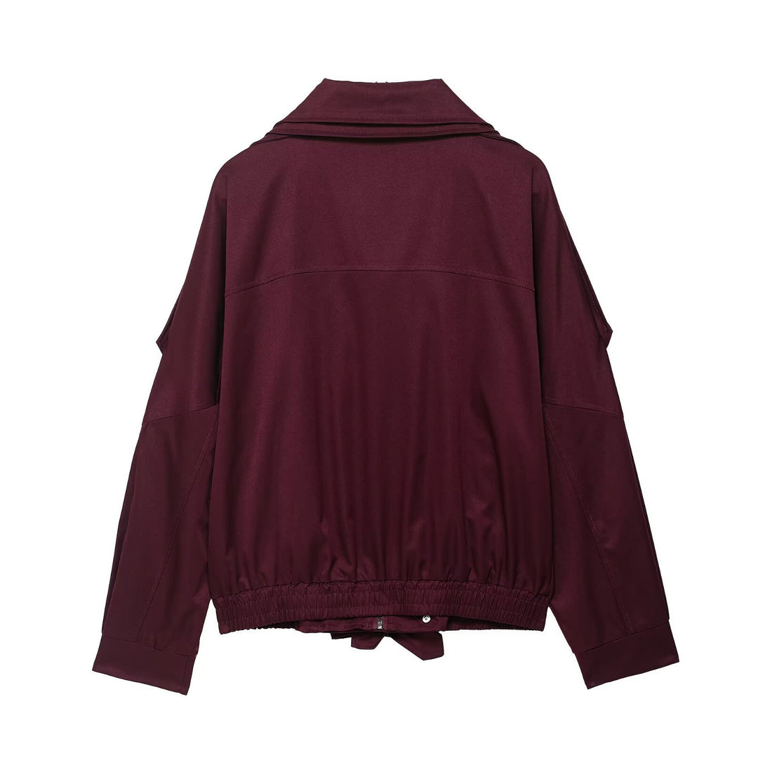 Damen modische Übergangsjacke mit seitlichem Reißverschluss und taillierbarem Kordelzug Drune