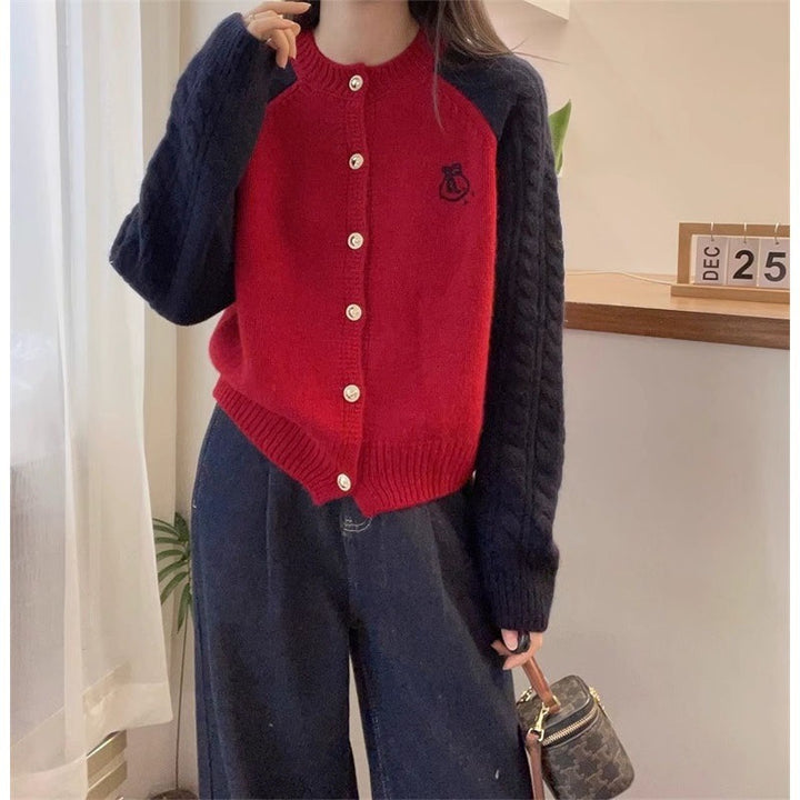 Damen Strickjacke mit dekorativen Zopfmustern Drune