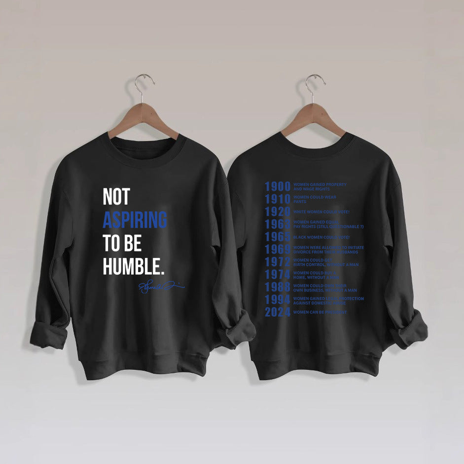 Damen Sweatshirt mit inspirierendem Schriftzug und historischem Motiv Drune