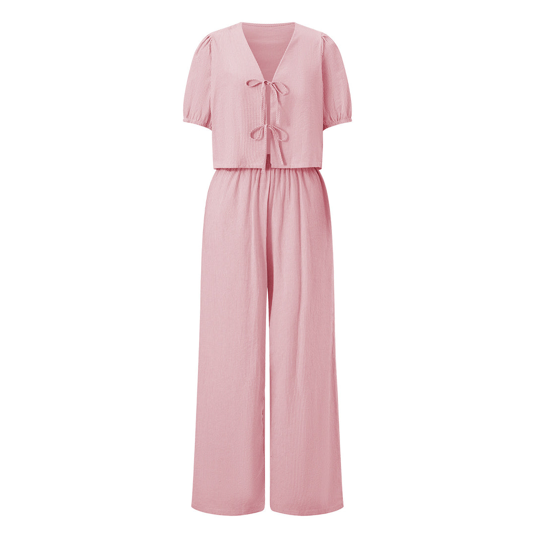 Damen luftiges Sommer-Jumpsuit mit Raffung Drune