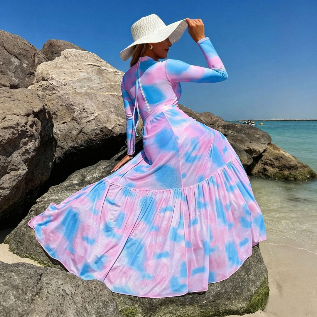Damen Langärmliges Maxikleid Drune