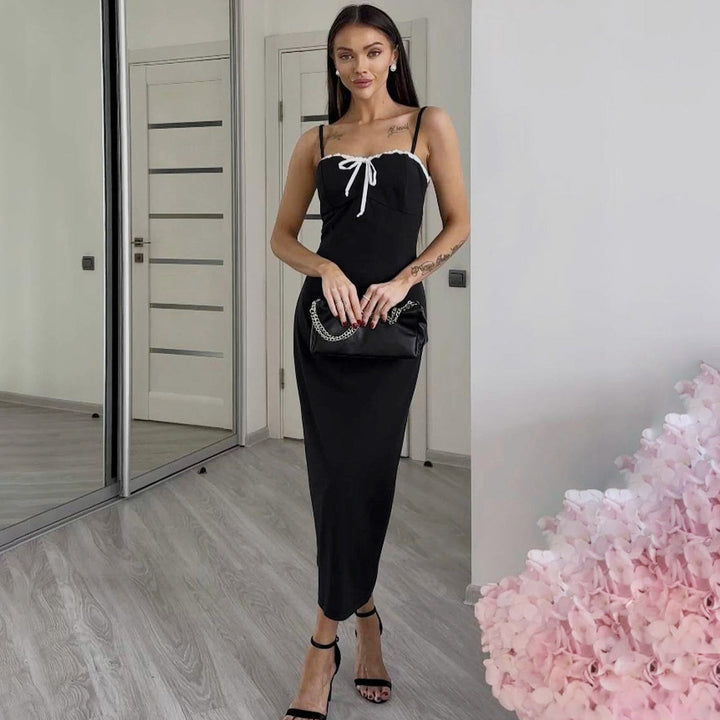 Damen Schickes Casual-Midikleid mit verstellbaren Spaghetti-Trägern Drune