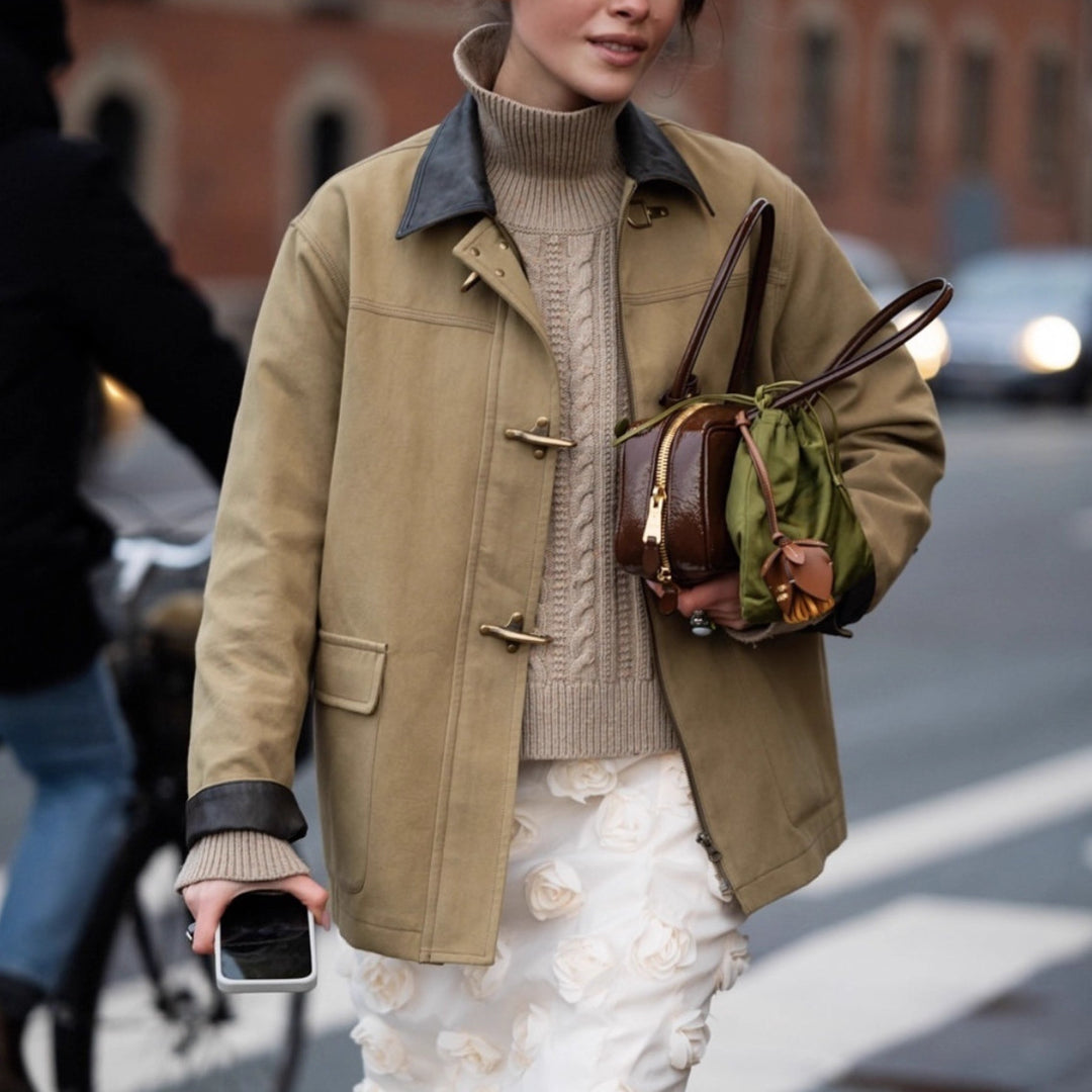 Damen strapazierfähige Arbeitsjacke mit elegantem Kragen und praktischen Taschen Drune