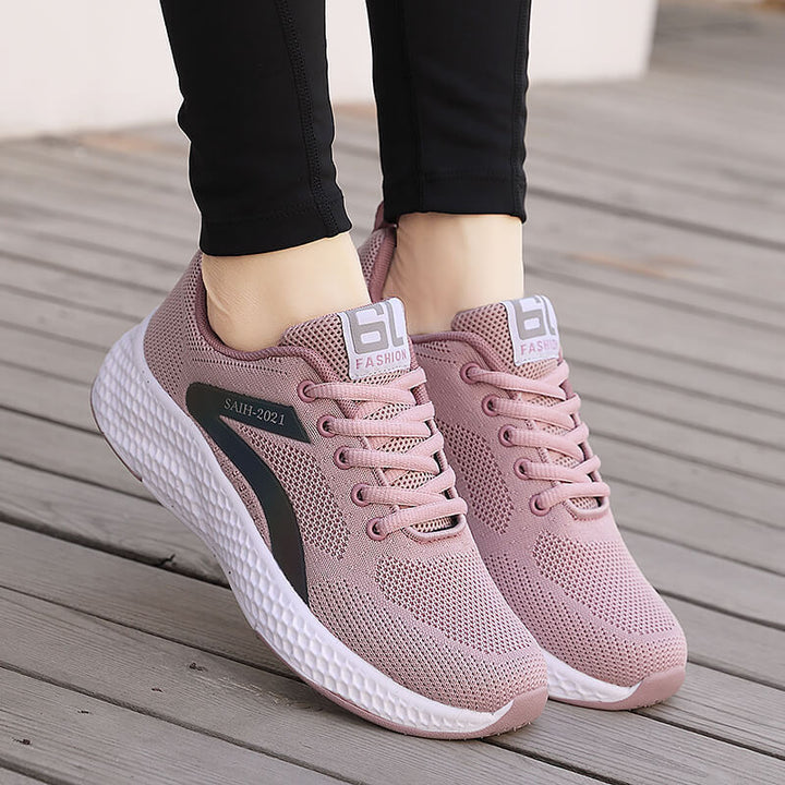 Damen nan nahtloser Strick-Sneaker mit elastischem Einstieg, Waben-Zwischensohle und anatomischem Komfortfußbett Drune