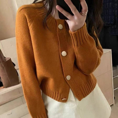 Damen Strickjacke mit dekorativen Knopfdetails und modernem Schnitt Drune