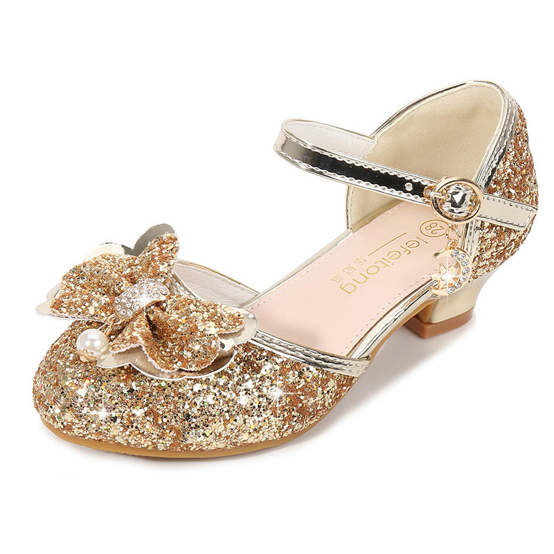 Mädchen Ballerina Schuhe mit funkelndem Blumenmotiv Drune