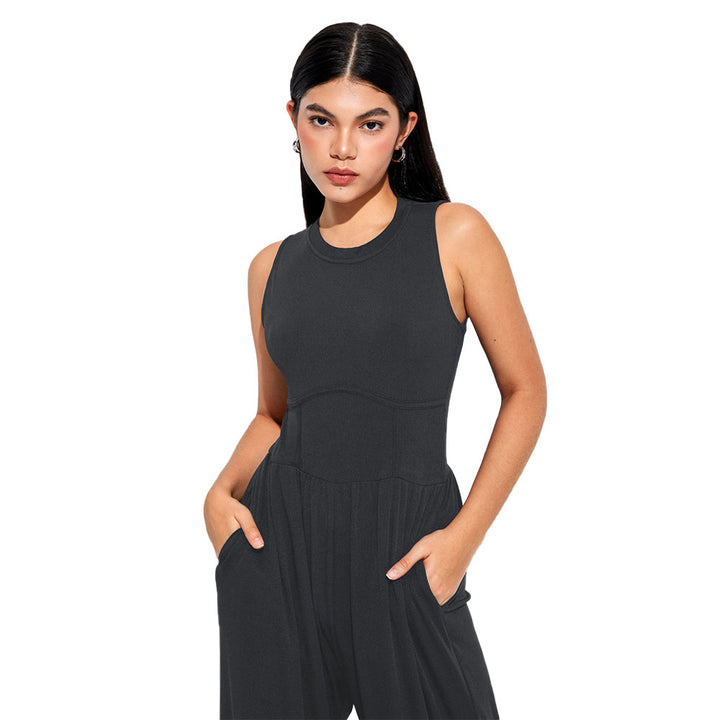Damen Jumpsuit mit hohem Bund und praktischen Seitentaschen Drune