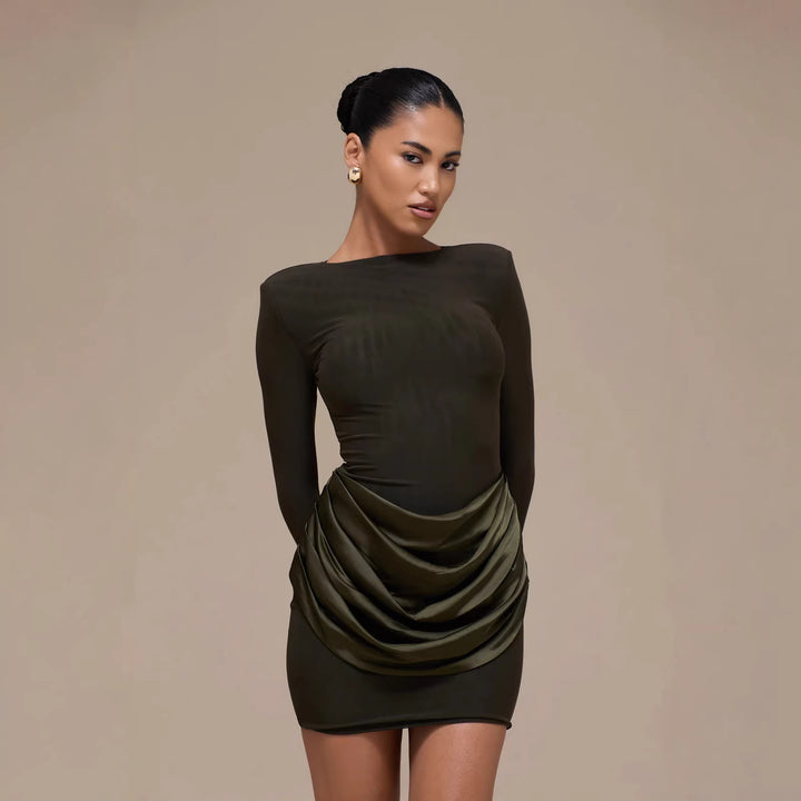 Damen Elegantes Minikleid mit Wickeldetails Drune