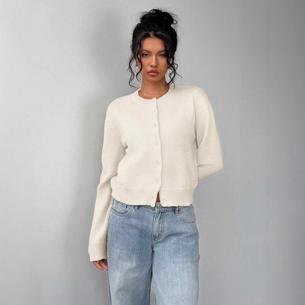 Damen Strickjacke mit Knopfverschluss und lässigem Schnitt Drune