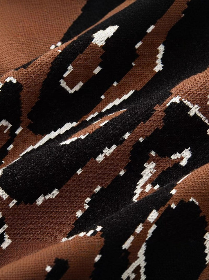 Damen lässiger Animal-Print Pullover Drune