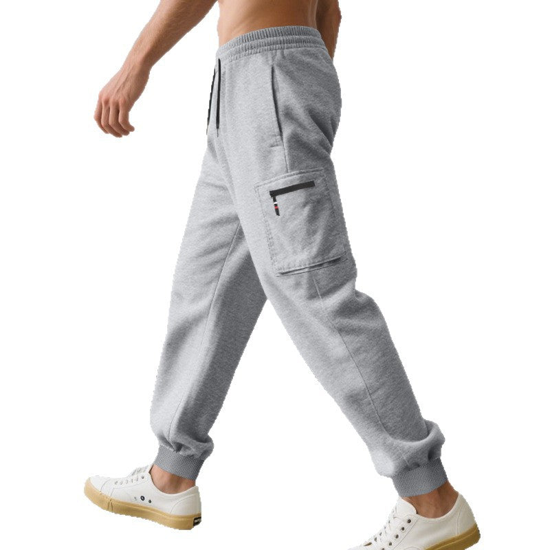 Herren nan Cargo-Jogginghose mit elastischem Tunnelzug, gekämmtem Bund und aufgesetzter Cargotasche Drune