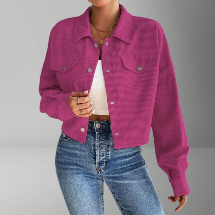 Damen modische Kurzjacke aus Cord Drune