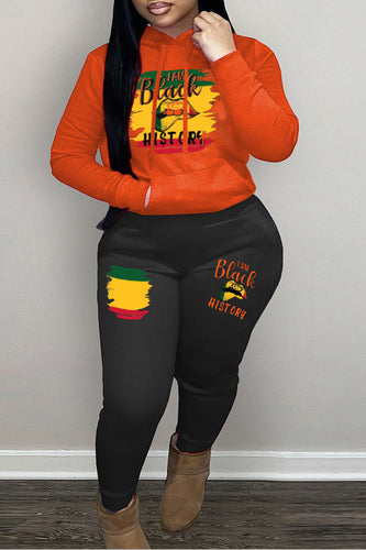 Damen Freizeit Hoodie- und Jogginghose Set mit kreativem Statementdruck Drune