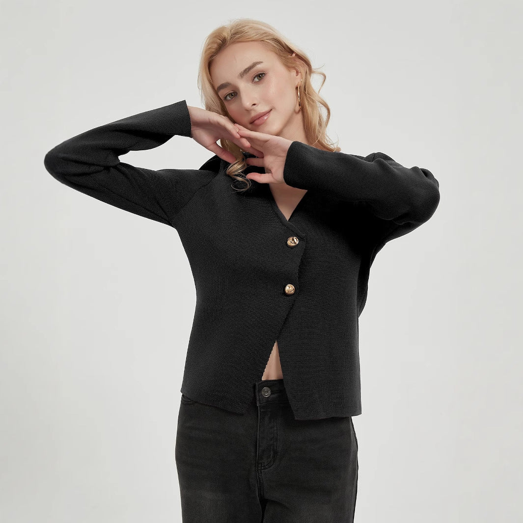 Damen Strickjacke mit eleganten Knopfdetails Drune