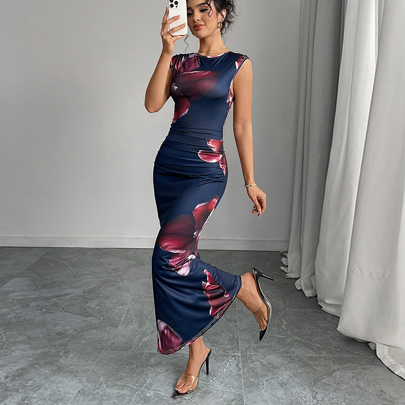 Damen Maxikleid mit floralem Design und figurformendem Schnitt Drune