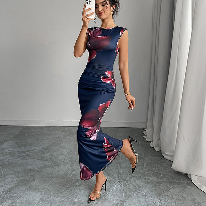 Damen Maxikleid mit floralem Design und figurformendem Schnitt Drune