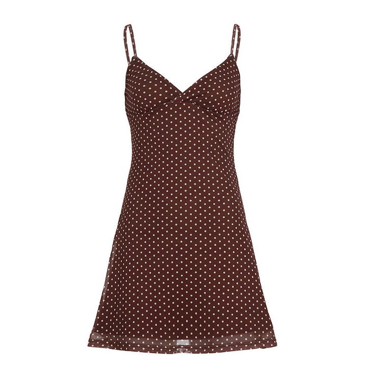 Damen Polka Dots Spaghetti-Trägertop mit leichtem Fall Drune