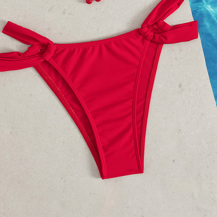 Damen Triangel-Bikini mit modischen Knoten und verspielten Details Drune