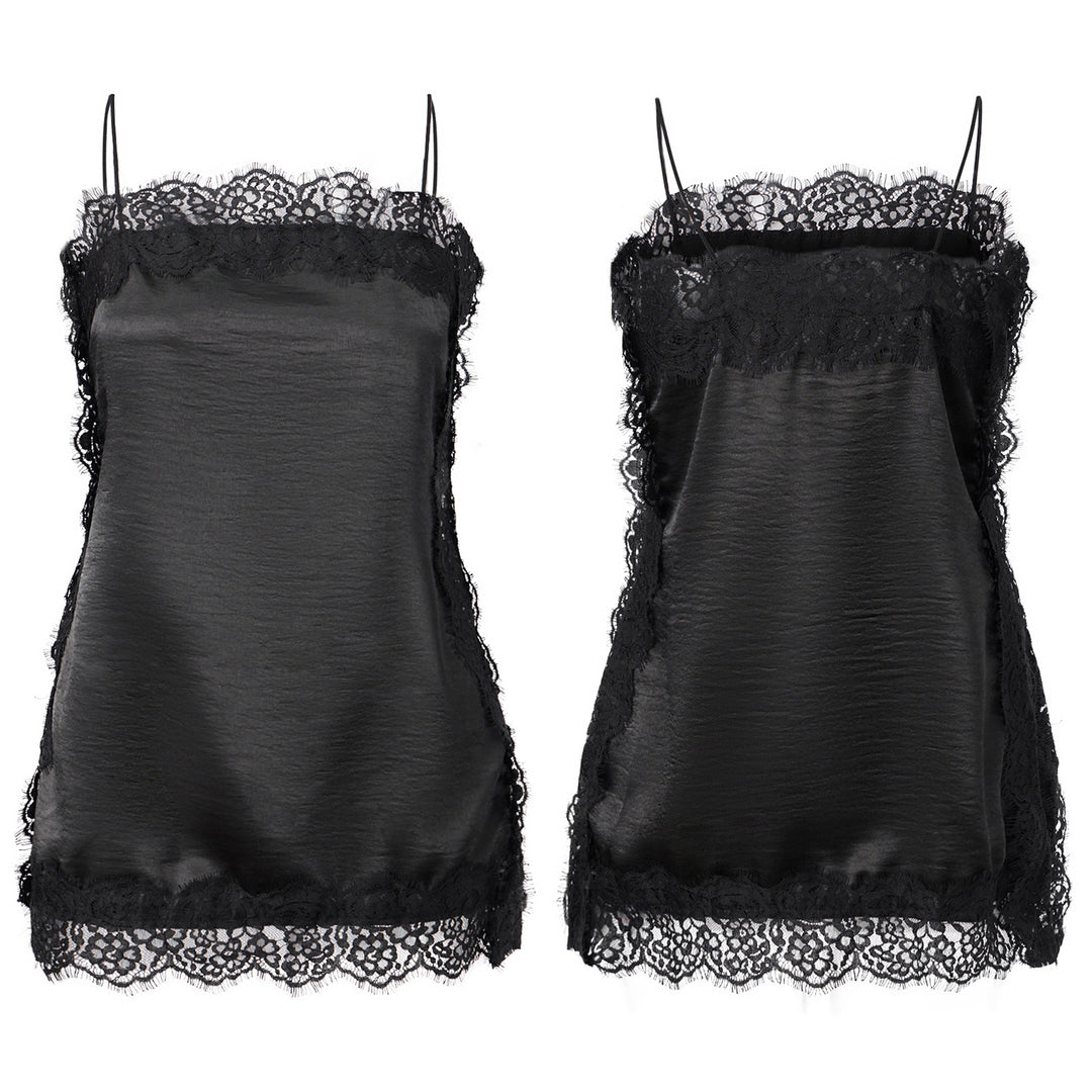 Damen Spitzentop mit zartem Saum Drune