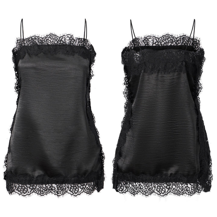Damen Spitzentop mit zartem Saum Drune