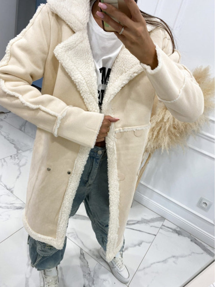 Drune | gefütterte PU-Lederjacke - Gemütliche Wärme - Kunstleder Drune | Besatz - Winterlich lässig schick