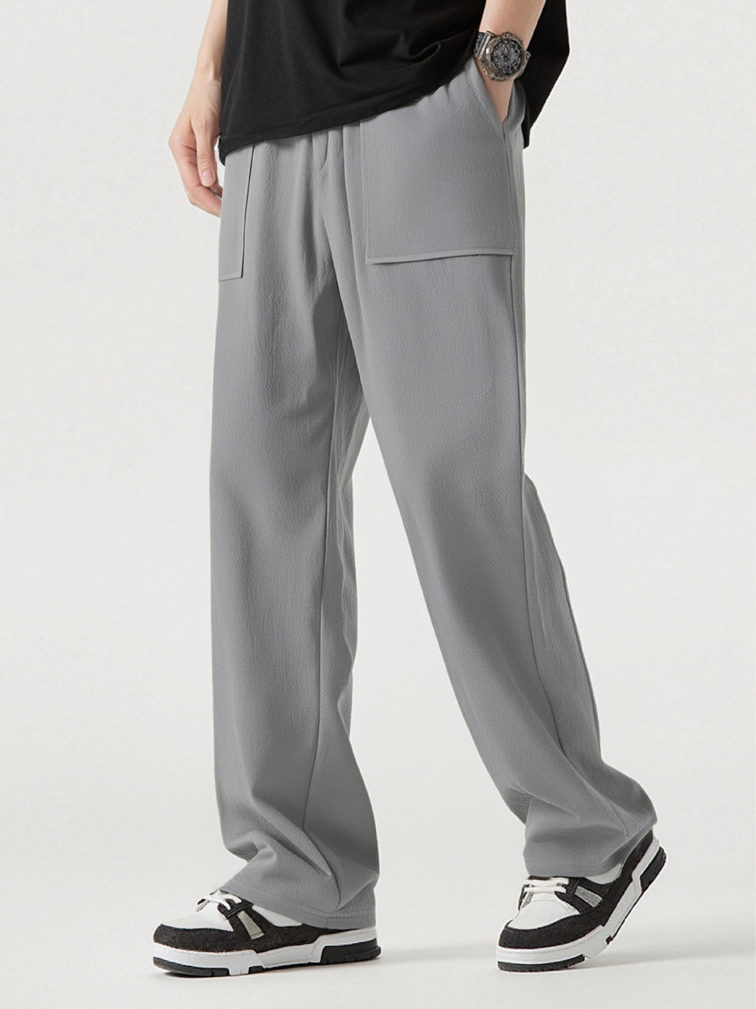 Herren Bequeme Cargo-Hose mit praktischen Taschen und elastischem Bund Drune
