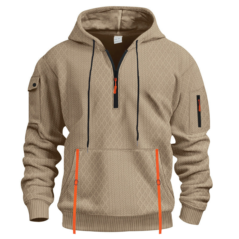 Herren sportlicher Kapuzenpullover mit Struktur und praktischen Taschen Drune