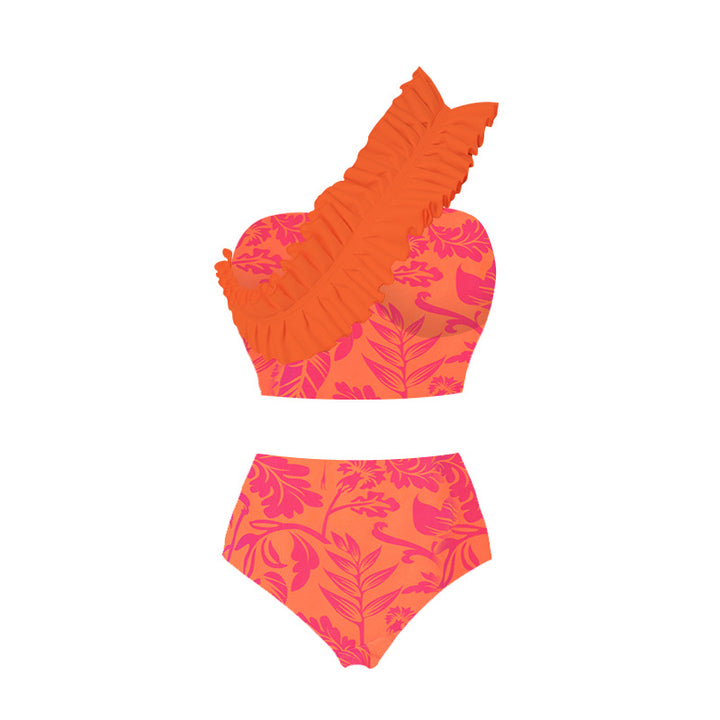 Damen Bikiniset mit voluminösem Rüschendesign und passendem Maxirock Drune