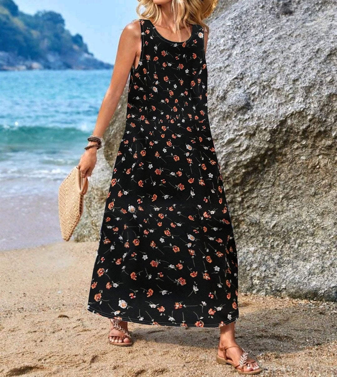 Damen Maxikleid mit einzigartigen Schmetterlingsdruck Drune