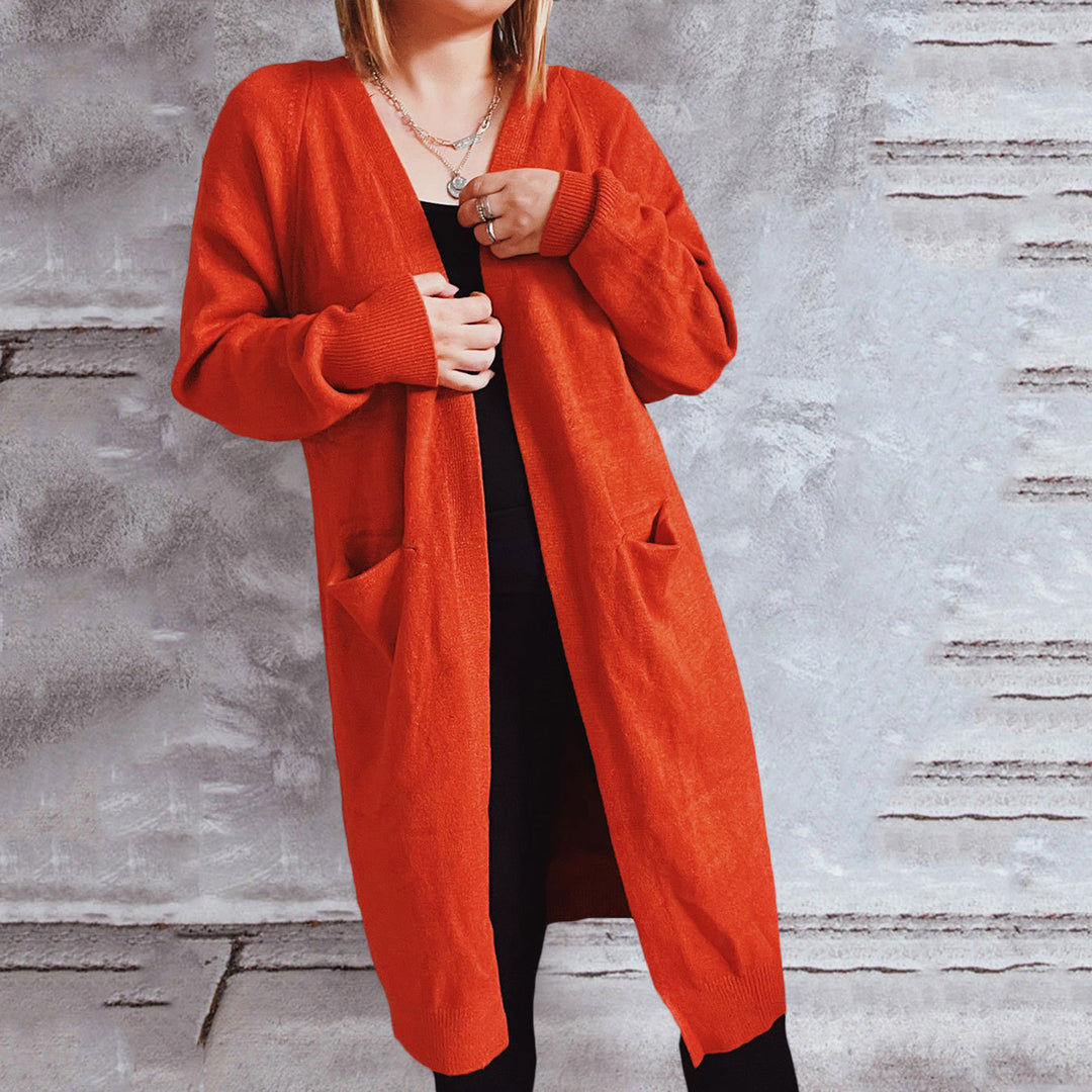 Damen lässiger Strickcardigan mit praktischen Taschen und offenem Schnitt Drune