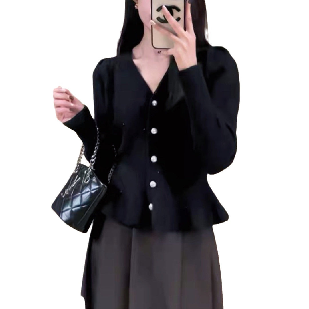 Damen Strickjacke mit dekorativen Knöpfen und eleganter Taillierung Drune
