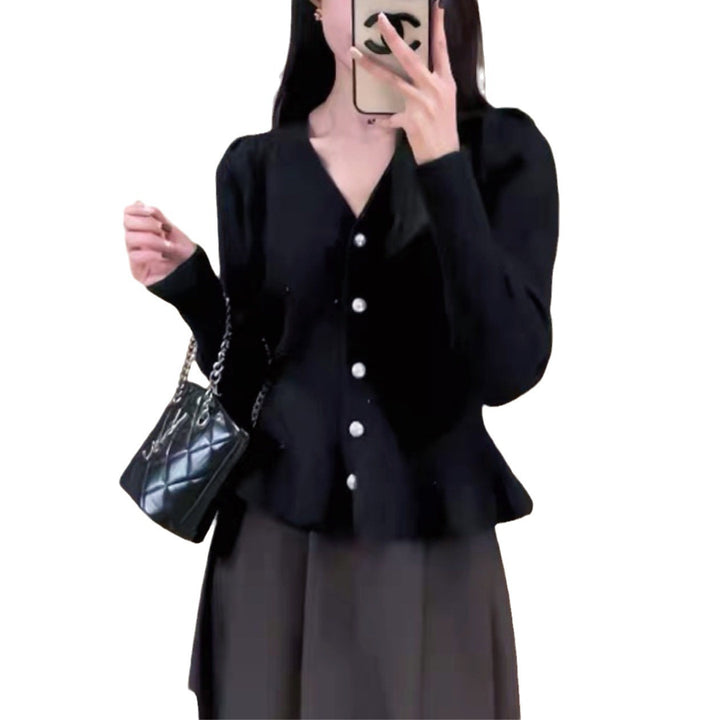 Damen Strickjacke mit dekorativen Knöpfen und eleganter Taillierung Drune