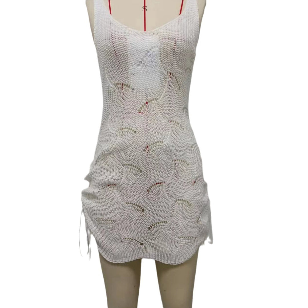 Damen Häkel-Strandkleid mit verstellbaren Trägern Drune
