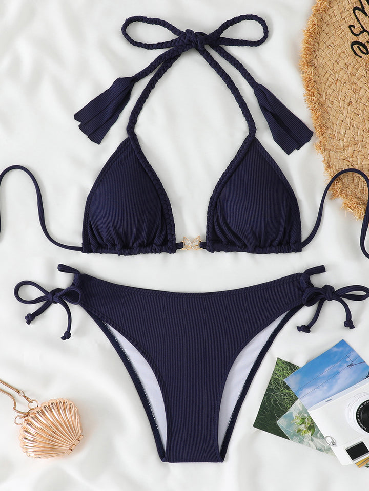 Damen Badeanzug-Set mit fransigen Details und verstellbaren Trägern Drune