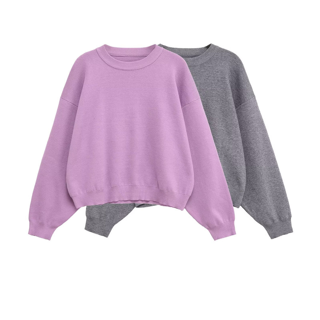 Damen lässiger Oversized-Pullover aus weichem Sweatstoff Drune