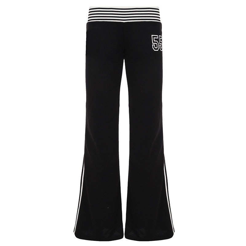 Damen Flared Jogginghose mit seitlichen Streifen Drune