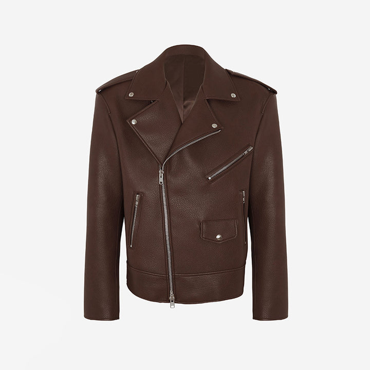 Damen Oversized Lederjacke im urbanen Stil Drune