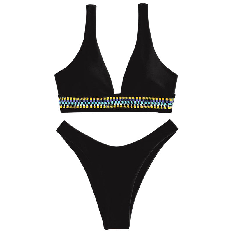 Damen Bikini-Set mit elegantem V-Ausschnitt und geschmackvollem Detail Drune