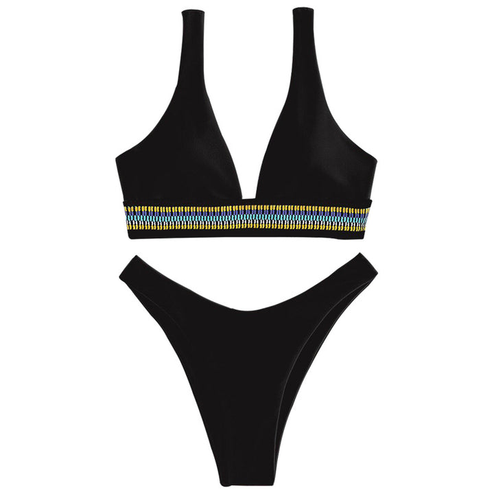 Damen Bikini-Set mit elegantem V-Ausschnitt und geschmackvollem Detail Drune