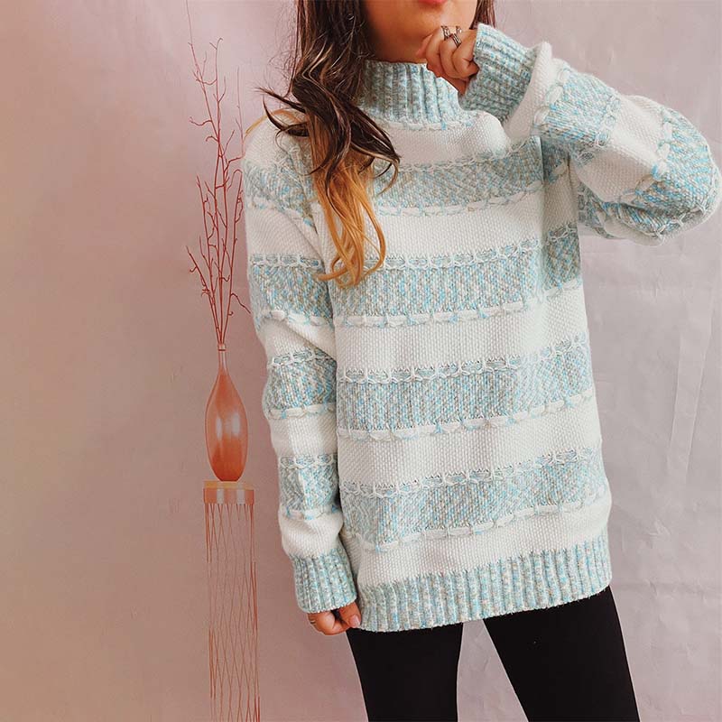 Drune | Weiche Strickjacke mit Strukturierten Streifen Acryl Komfortabel und Warm